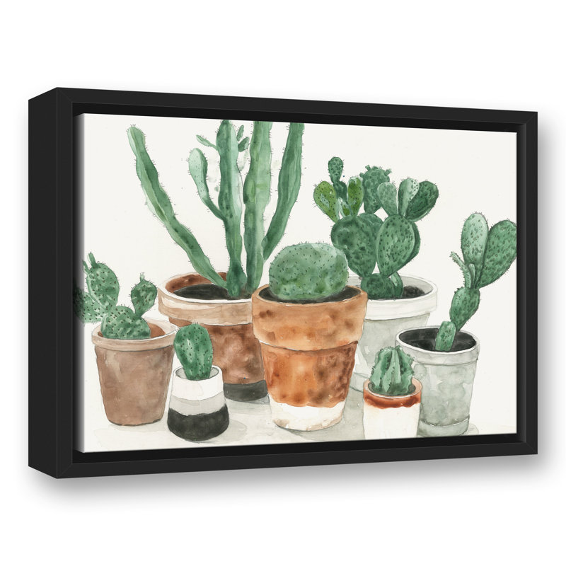 Cactus dans des pots, reproduction d'art sur toile, H 13,75 po x l 17,75 po x P 1,75 po