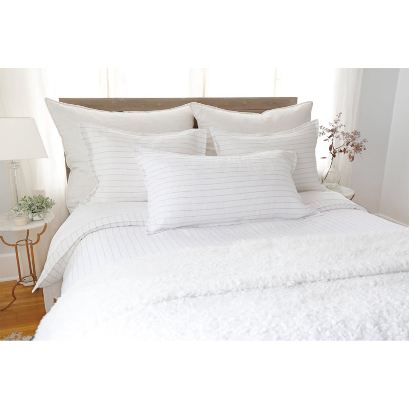 Blake Duvet Cover, Queen, White/Ocean