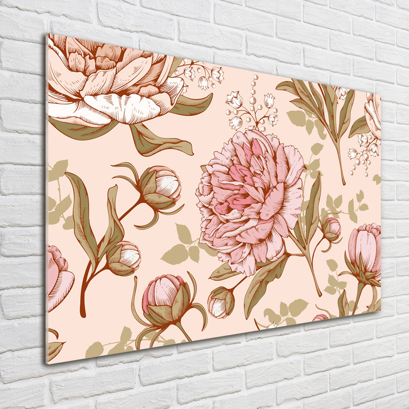 Peonies - No Frame Print on Glass