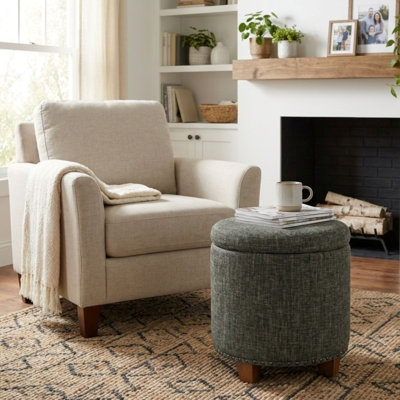 Mayen 19" Wide Round Storage Ottoman
