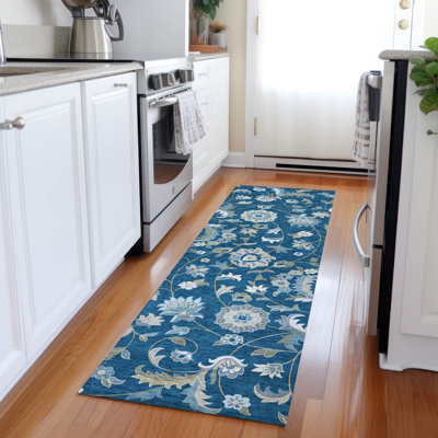 Aveline Blue Washable Indoor-Outdoor Rug - 