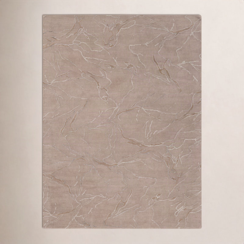 Dannie Ada Hand-Tufted Wool Abstract Area Rug, Rectangle 8'9" x 11'9", Clay