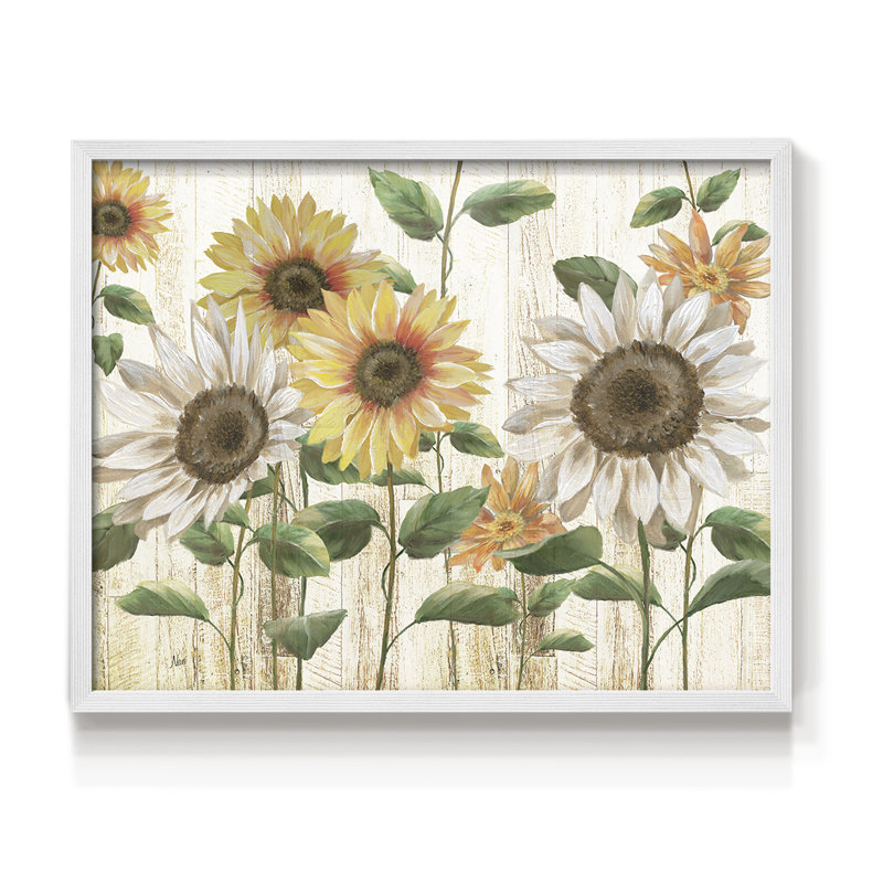 Tournesol Surprise - Impression encadrée - Restickable, H 11 po x l 14 po, Blanc