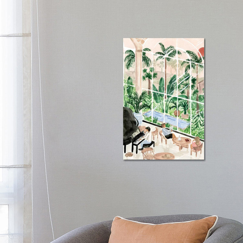Resort Lobby by Sabina Fenn - Painting on Canvas, Wrapped Canvas, 66.04cm H x 45.72cm W x 1.91cm D