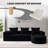 102" Boneless Sectional Cloud Couch,L-Shape With Chaise,Stoft Faux Fur Deep Sea,Modern Modular Sofa For Living Room-203525345-203525350