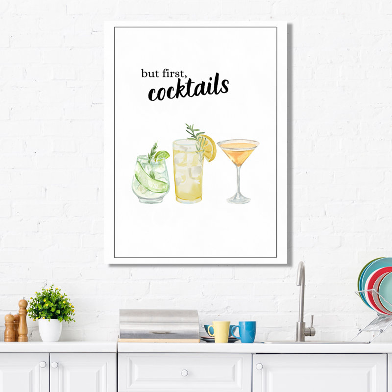 But but, cocktails - salon d'art mural, Toile tendue, H 20 po x l 12 po