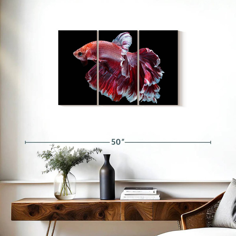 Brampt Red And White Betta Fish, 20" H x 33" W