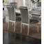 Ensemble de 2 chaises d'appoint luxueuses en bois argenté / polyuréthane revêtu de similicuir gris