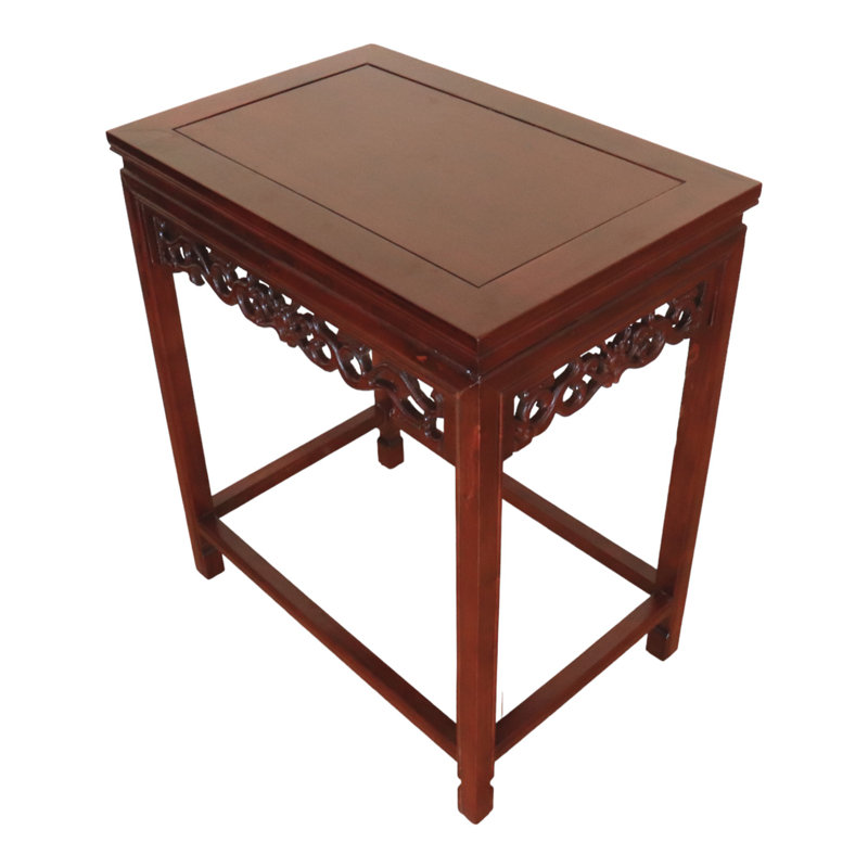 Tall Rectangle-shaped Wood Table In Cherry Finish