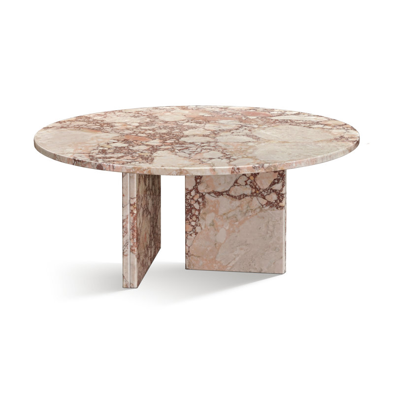 Pink Natural Marble Coffee Table, Small Table, Living Room Table