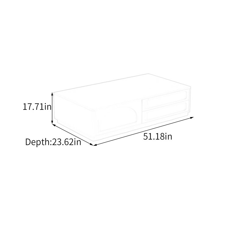 Table basse Minimalist, H 17,71 po x L 51,18 po x l 23,62 po