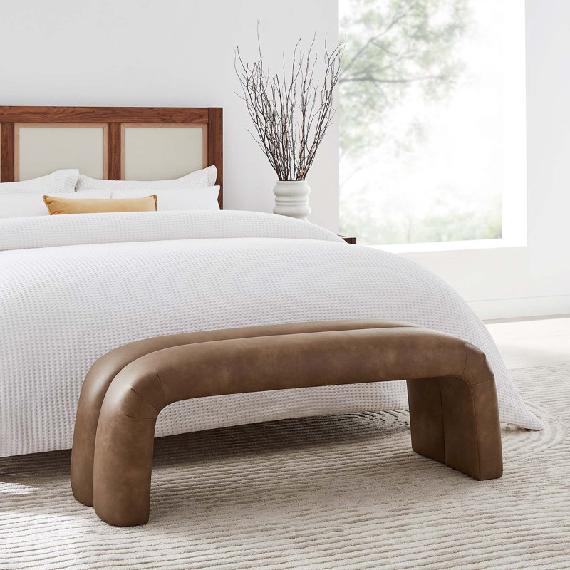Modway Dax Faux Leather Bench