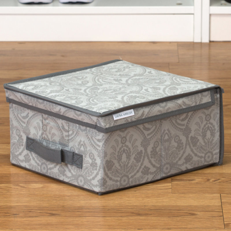 Gray Collapsible Polypropylene Lidded Storage Box