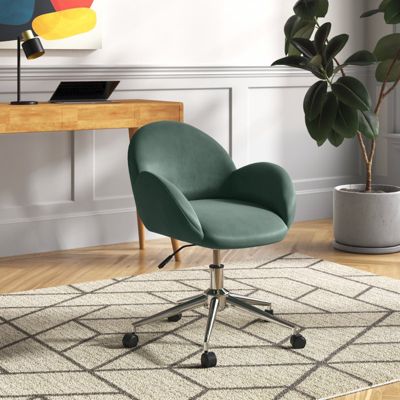 Velvet Office Chair, Green