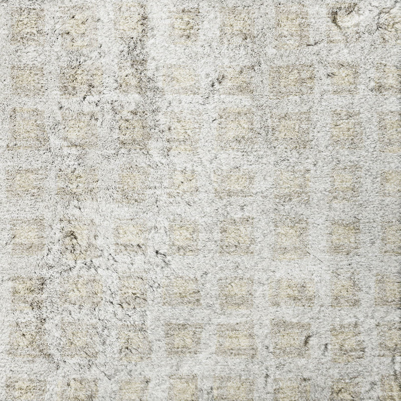 Washable Geometric Indoor Rug, Ivoire ivoire, 9' x 12'