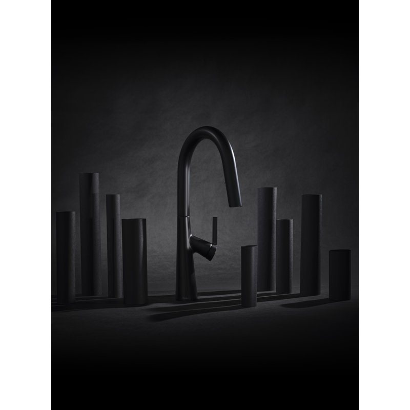 Ludik Single Handle Kitchen Faucet, Stainless Steel