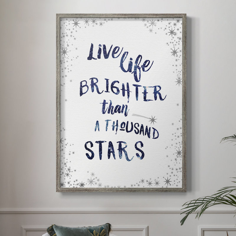 «A Thousand Stars», reproduction encadrée - bois massif, H 21 po x l 17 po