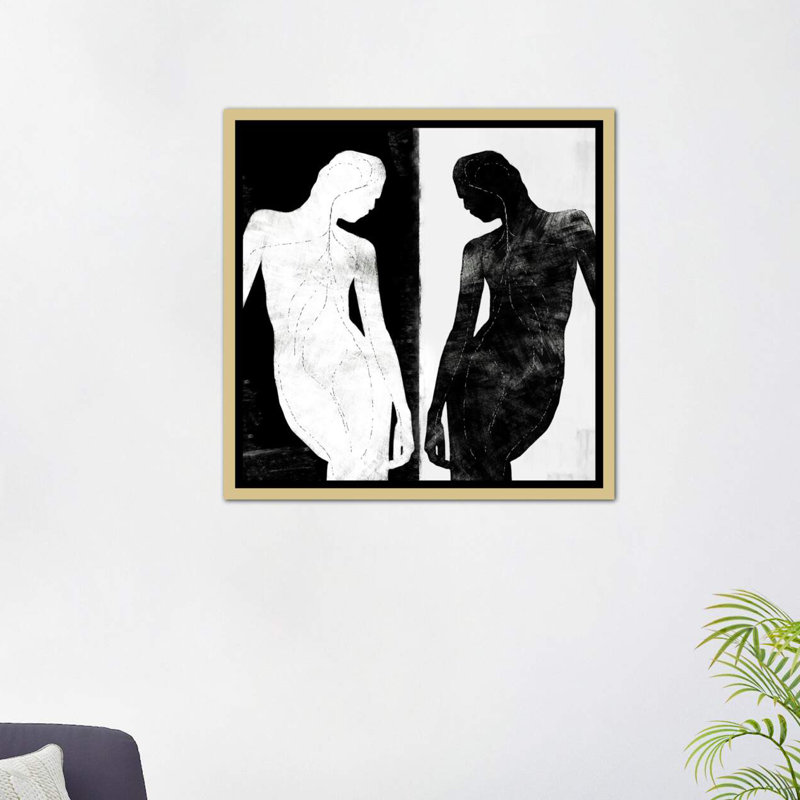 «Contraste Silhouette» par 5by5collective - reproduction d'art, H 18 po x l 18 po x 1,5 po, Toile encadrée d'or