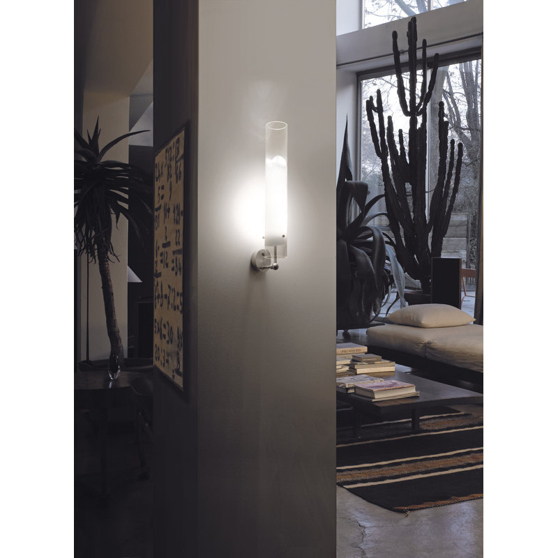 Lio Flush Mounted Sconce, Satin Nickel, 19" H x 3" W x 3" D