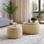 Repose-pieds rond avec rangement, fonction 2 en 1, comme table de bout et repose-pieds, avec petit siège (25 po x 25 po x 14,7 po)-1994554988