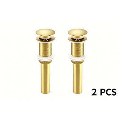 Bathroom Sink Stainless Steel Pop Up Drain Without Overflow(2 Pcs)