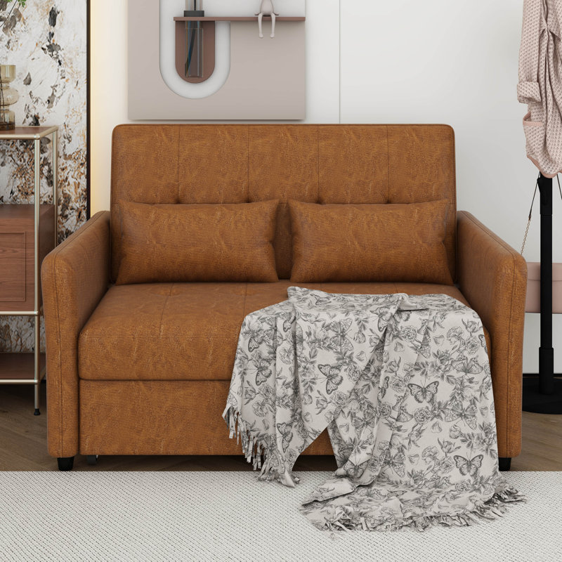 Lit convertible de 51,57 po avec fauteuil réglable surdimensionné et trois ports de charge USB, solution compacte pour les petits espaces