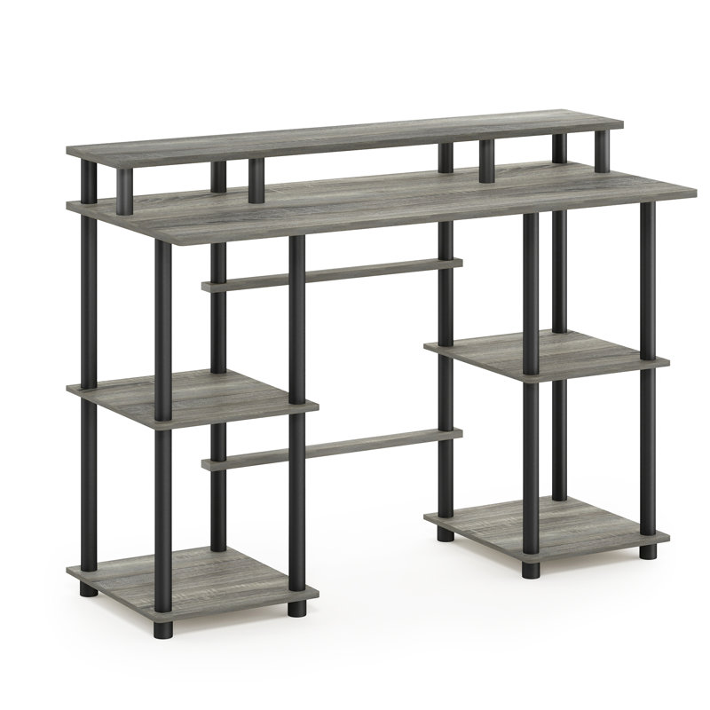 Leo Toolless Assembly Computer Writing Desk, French Oak Grey