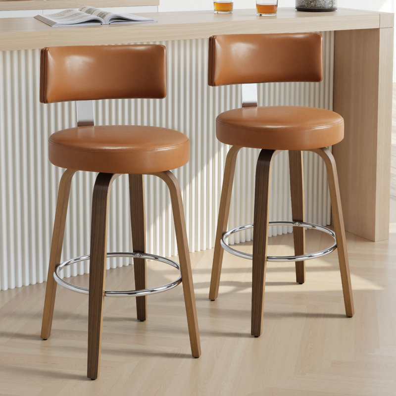 Tabouret de bar et de comptoir Sonja, Siège brun / cadre brun, Tabouret de bar (siège d'une hauteur de 29 po)