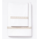 510 Thread Count Cotton Percale Sheet Set with Weave Embroidery in Palm