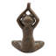 Figurine grenouille de yoga 11,5 x 6,5 x 15 po en magnastose brune avec accents dorés