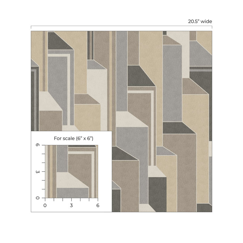 Bunice Geometric Roll, Dark Gray/Brown/Silver