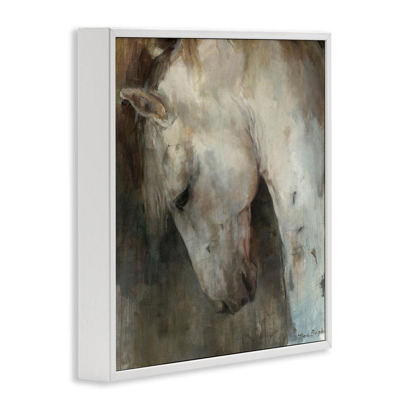 «Rustic Horse Portrait», art de la giclée encadrée par Marilyn Hageman, Giclée encadrée blanc bord de mer, H 17 po x l 17 po