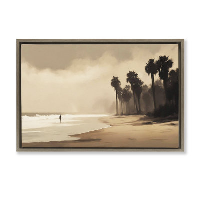  Toile flottante encadrée «Moody Beach View» par Noah Bay