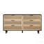 Armoire de rangement en rotin 6 tiroirs - Noir