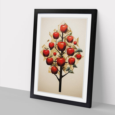 Apple Tree Geometric No.2 - Single Picture Frame Print on Wood