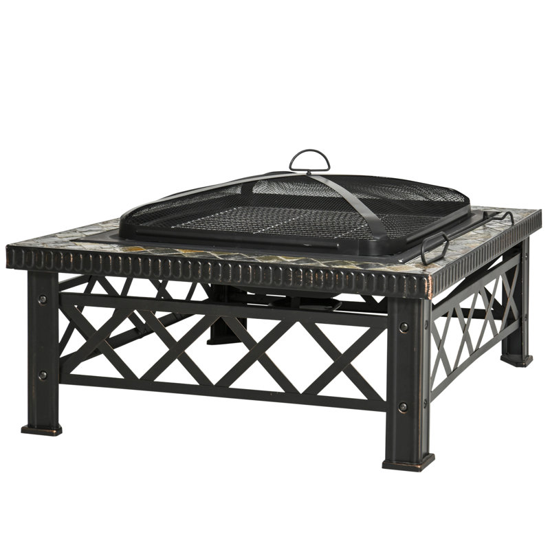 Square Steel Wood Burning Fire Pit