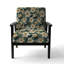 Motif botanique blanc et vert élégant - fauteuil de ferme rembourré, fauteuil d'appoint vert