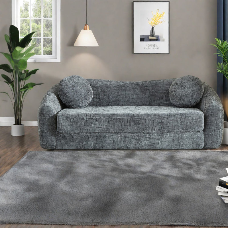 Compression Convertible Sofas, 86 Inch Chenille Modern Home Recliner