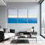 Ensemble de 3 tableaux muraux sur toile représentant un horizon océanique-901453468