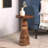 Mid-Century Farmhouse Cottagecore Handmade Wooden Accent End Table-1618155322-1618155316