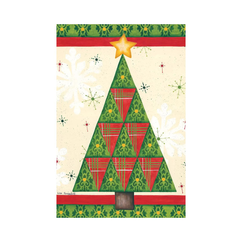 Triangle Tree by Lisa Kennedy - Wrapped Canvas Print, 20.32 cm H x 30.48 cm W