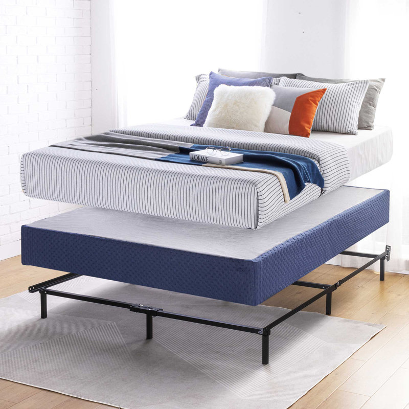 Huxley 9'' Metal Box Spring, Full, Navy
