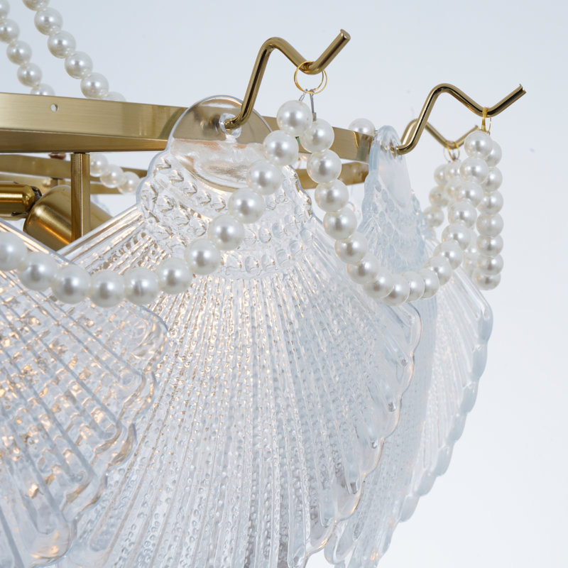 24" Shell-shaped Crystal Chandelier