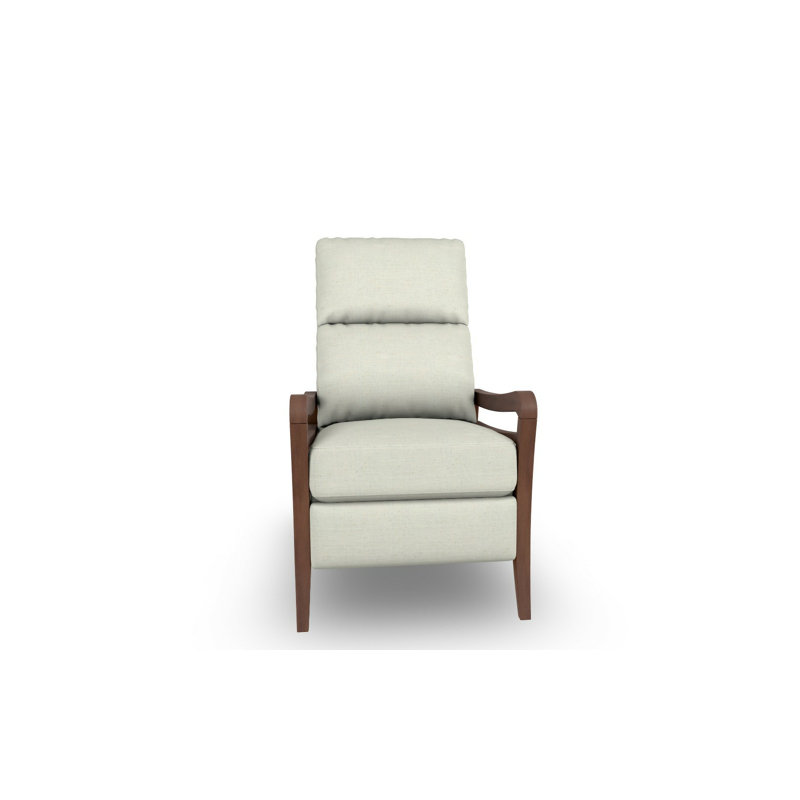 Modern High Leg Recliner, Cloud, Dark Walnut