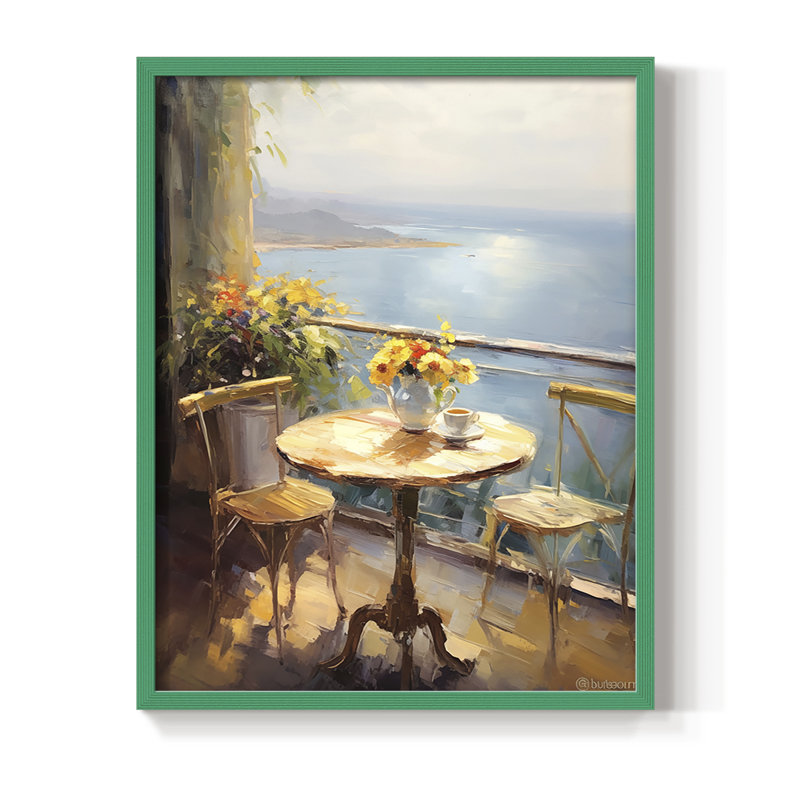 Reproduction encadrée FLORAL Series DCCXLIX - bois massif, Vert, H 30 po x l 24 po