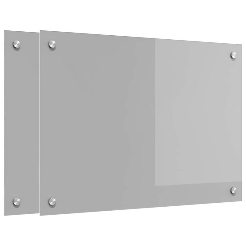 Vidaxl Kitchen Backsplash White 80 X 40 Cm Tempered Glass, 50cm H x 70cm W, Light Grey