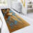 Non Woven Thin Type Printed Rug with Abstract Blue and White Motifs Ideal for Modern Interiors-128548991