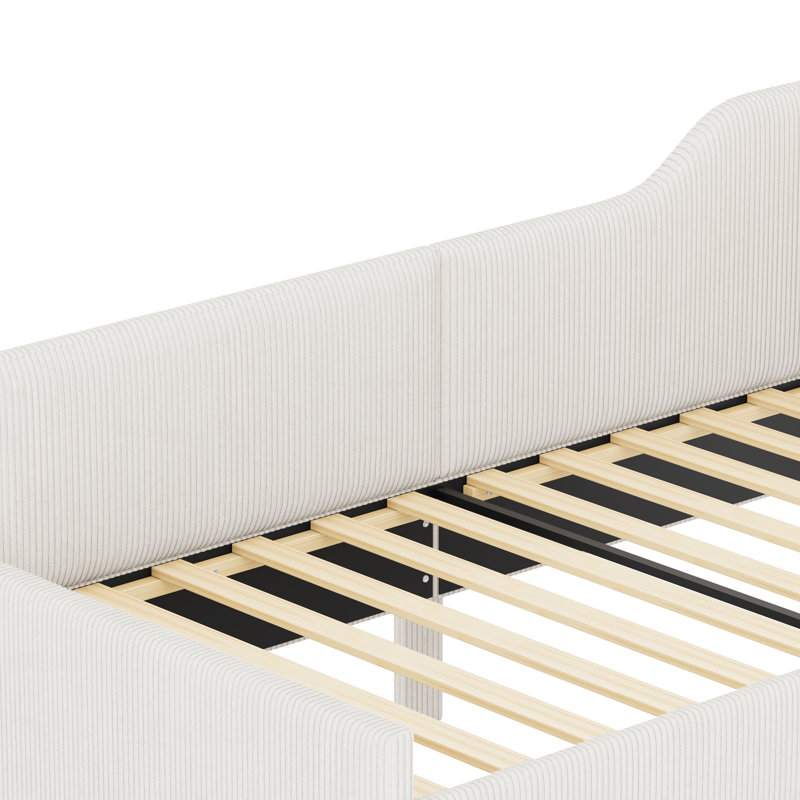 Lit de jour polyvalent avec rangement en velours côtelé de style moderne idéal pour les chambres à coucher