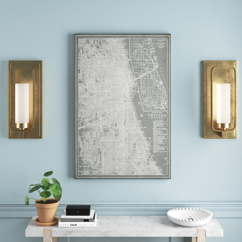 City Map of Chicago by Vision Studio - Painting Print, 122cm H x 81cm W, Wrapped Canvas