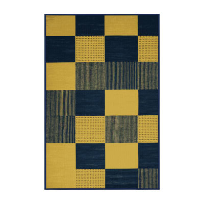 Machine Washable Botanical Brown Area Rug